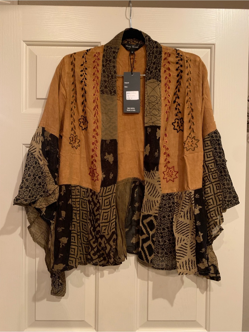 Bohemian Rust Patchwork Kimono
